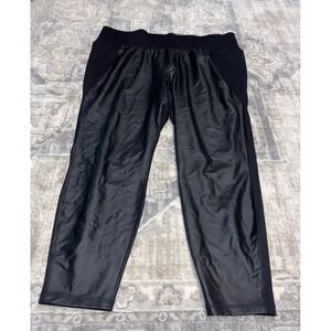 Livi Active Pull-on Women's Plus Size 22/24 Polyester Faux Leather Crop‎ Pants